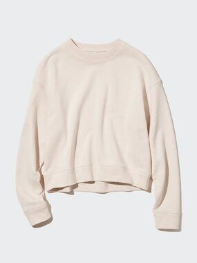 Cropped Crew Neck Sweatshirt | UNIQLO | L | Off White (01)